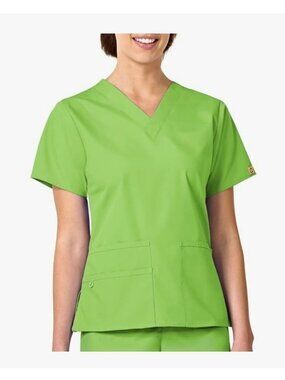 WONDERWINK Origins Pockets Women's Short Sleeve Scrub Top -XXS- Apple Green6016A